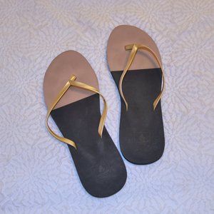 Reef Black and Tan Flip Flop Sandals